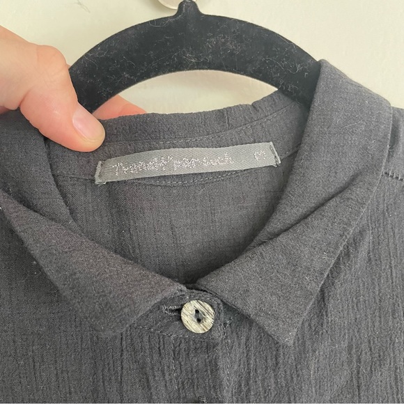 Transit Par Such Dark Gray Wool Blend Button Up Shirt size M - Picture 3 of 6